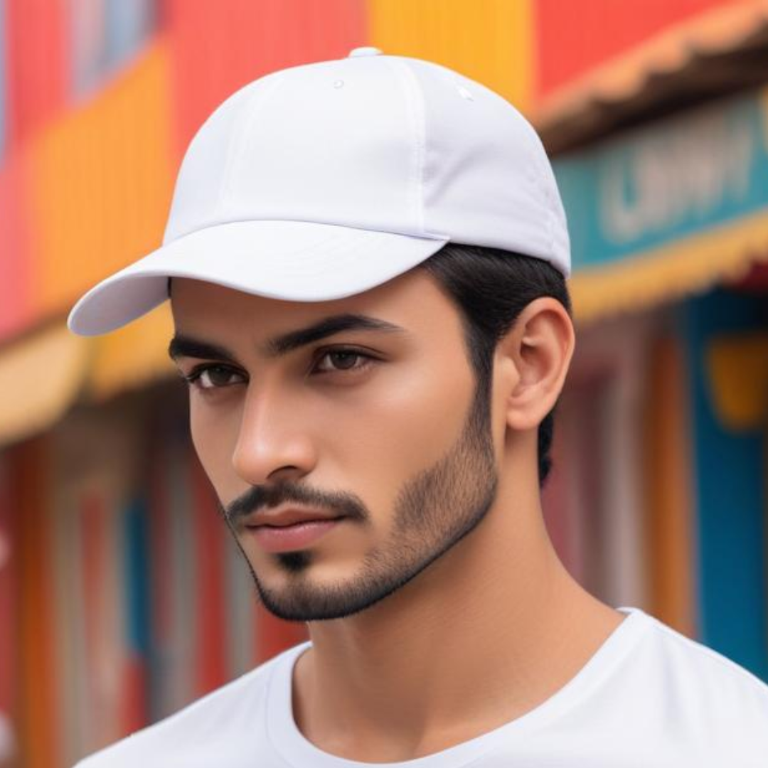 White Acrylic  Men's Cap