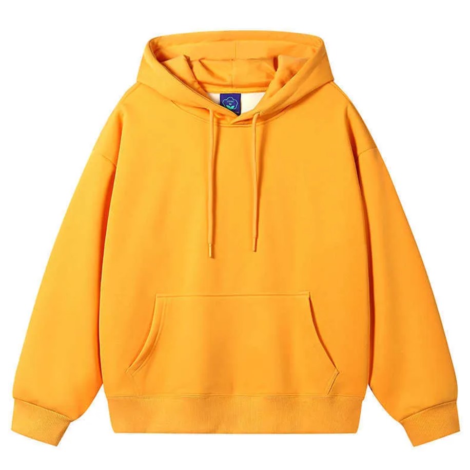 Winter Plain Pullover Korean Style Hoodie (Unisex) Yellow