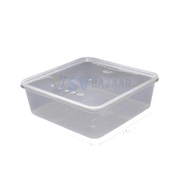 Transparent 2000 ml disposable plastic food container with lid from SV Bazaar