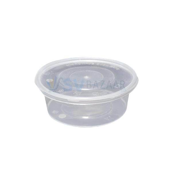 300 ml round transparent plastic container with lid for food storage