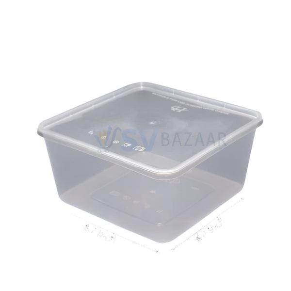 3000 ml transparent disposable plastic food container with lid by SV Bazaar