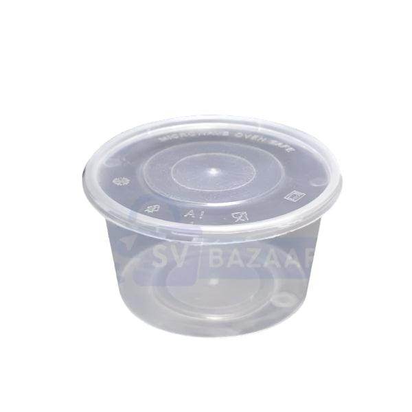 clear plastic food storage container with snap-on lid