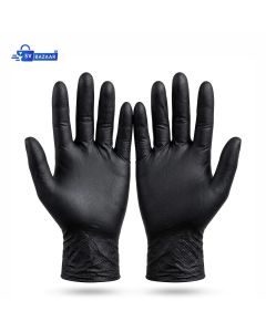 Disposable Black Vinyl Gloves - Powder Free (Pack of 2)