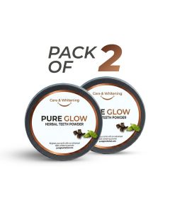 Pure Glow Herbal Pack of 2 - 100% Chemical-Free Natural Teeth Whitening Powder