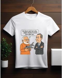 Sir Jhoot Nahi Bol Raha – Modi and Fighter Jet Graphic T-Shirt