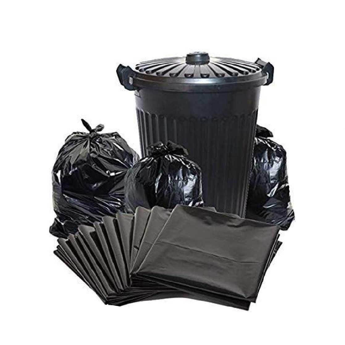 Black plastic garbage bags