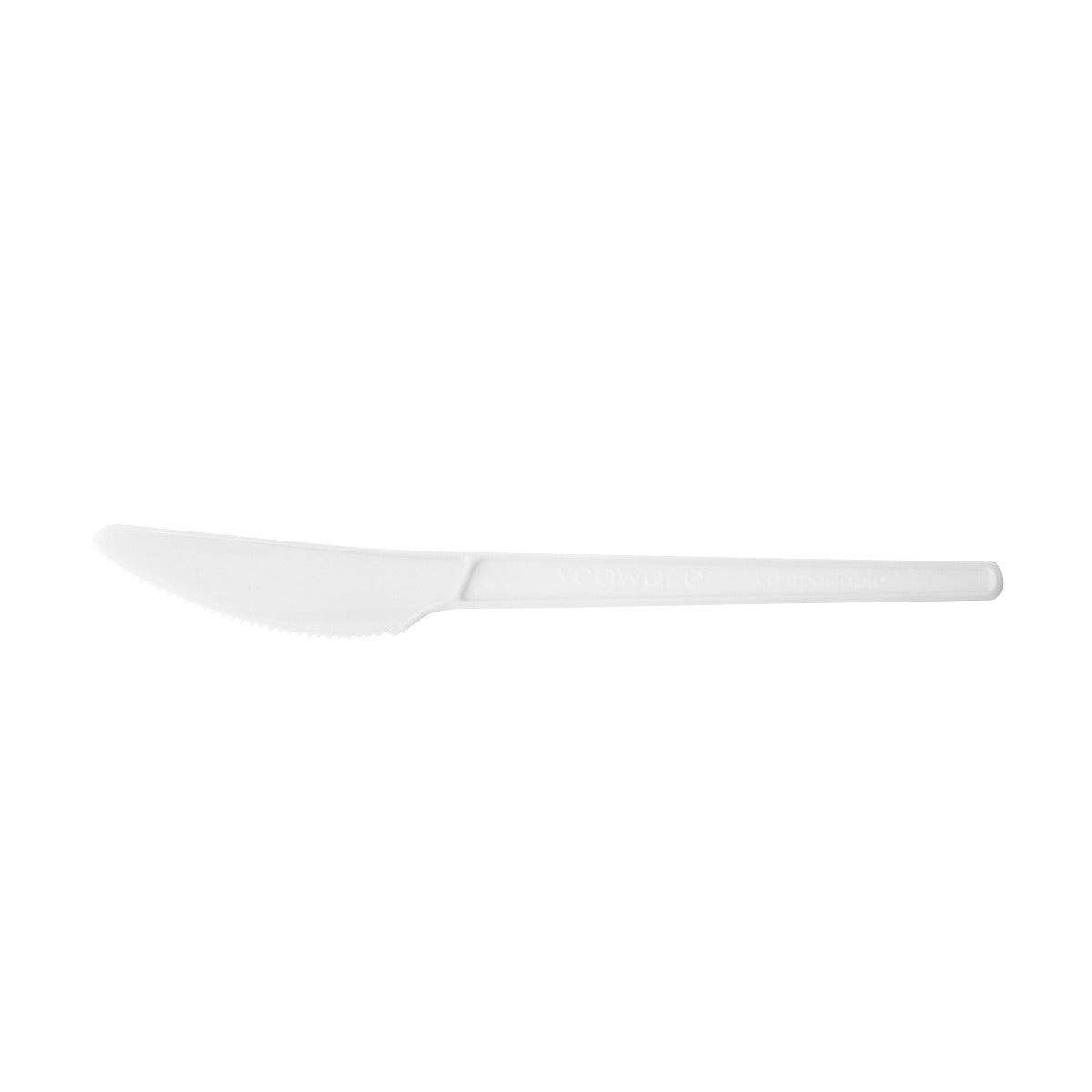 Disposable Plastic Knife Milky - Pack of 100 - SV Bazaar