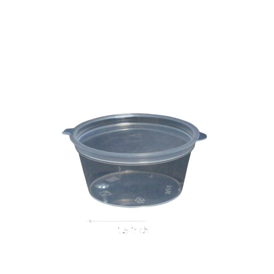 Sauce Cup With Attached Lid 2 Oz - Pack of 100 - SV Bazaar